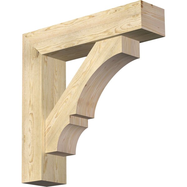 Ekena Millwork Balboa Block Rough Sawn Bracket w/ Offset Brace, Douglas Fir, 8"W x 34"D x 34"H BKT0806X34X34BOA05RDF - main